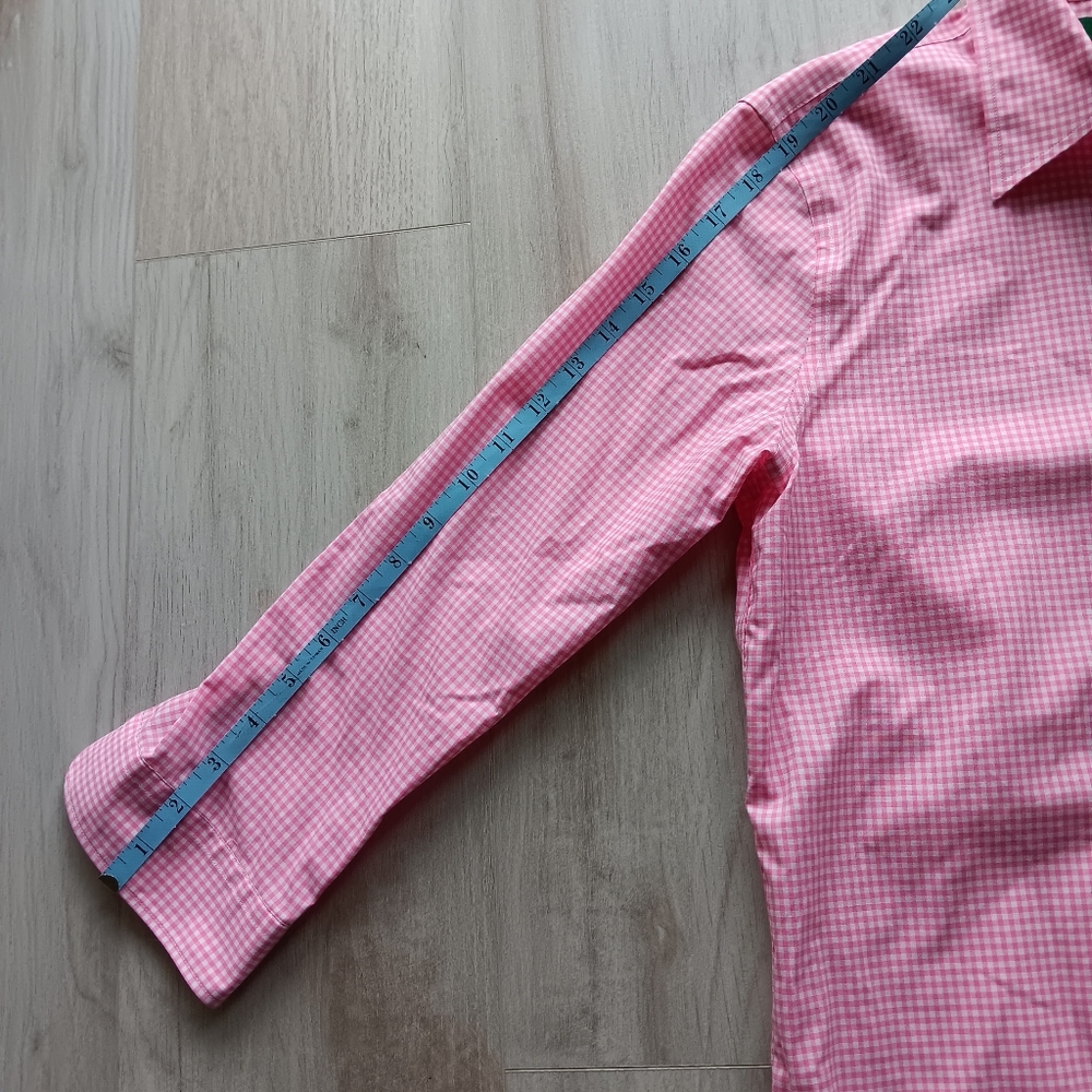 Lauren Ralph Lauren Cotton Gingham Plaid Button Down Shirt Pink White Small - Picture 8 of 12